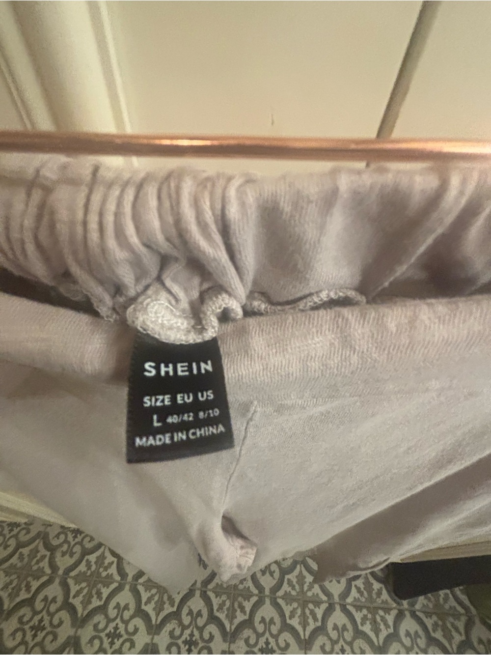 SHEIN Light Beige Wide-Leg Lounge Pants - Picture 7 of 10